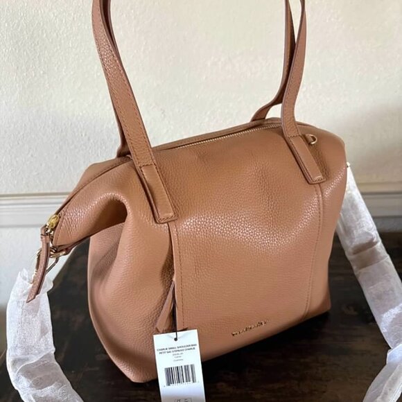 Vera Bradley Charlie Small Shoulder Bag in leather- Camel- NWT - Picture 4 of 7